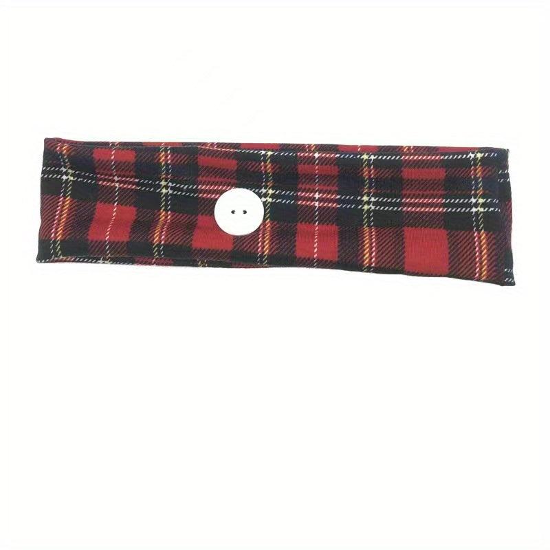 Plaid Knotted Headband Sports Sweatband Hair Band Hair Accessories