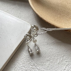 Chinese Style Faux Pearl Hair Stick Flower Hair Accessory