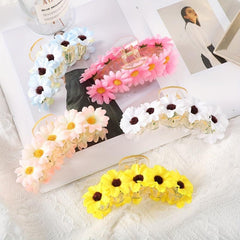 Sunflower Decor Hair Claw Banana Clip Boho Style Headwear