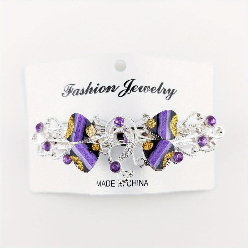 Vintage Rhinestone French Barrette Hair Clip