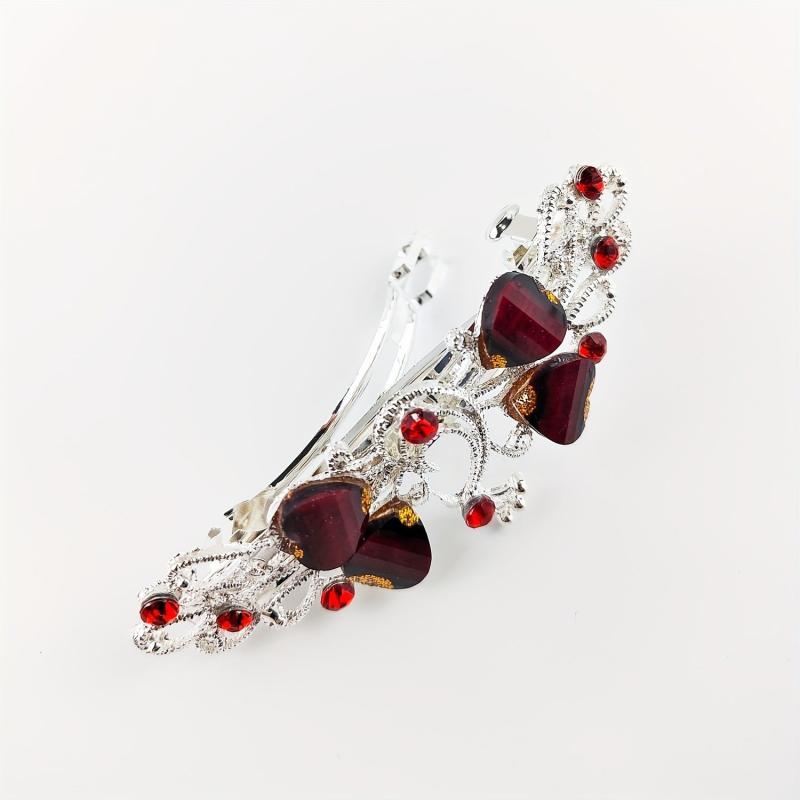 Vintage Rhinestone French Barrette Hair Clip