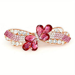 Vintage Rhinestone Flower Hair Clip for Ponytail
