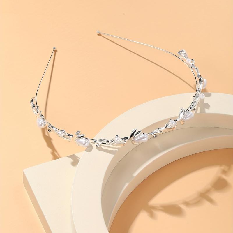 Leaf Faux Pearl Headband for Girls Birthday Party Dress Up