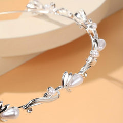 Leaf Faux Pearl Headband for Girls Birthday Party Dress Up