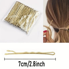 50pcs Golden Bobby Pins Non Slip Hair Clips for Girls Women