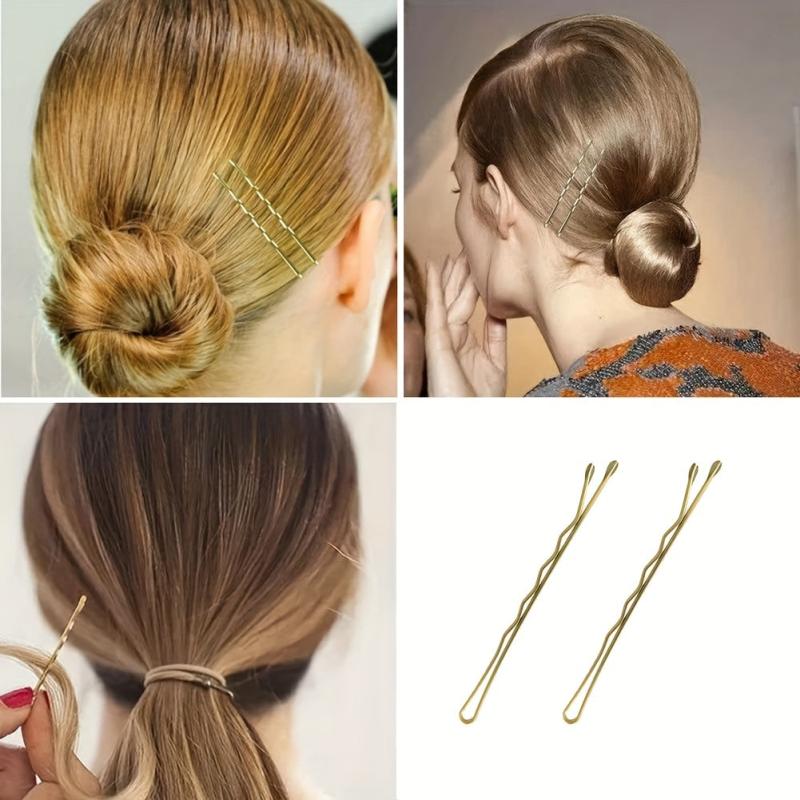 50pcs Golden Bobby Pins Non Slip Hair Clips for Girls Women