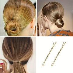 50pcs Golden Bobby Pins Non Slip Hair Clips for Girls Women