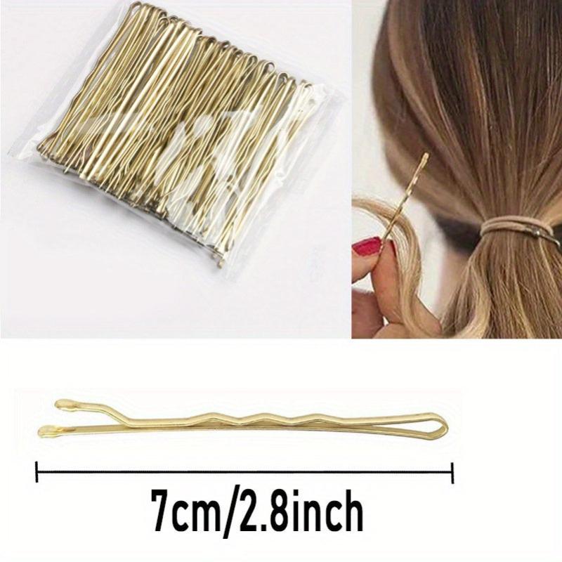 50pcs Golden Bobby Pins Non Slip Hair Clips for Girls Women