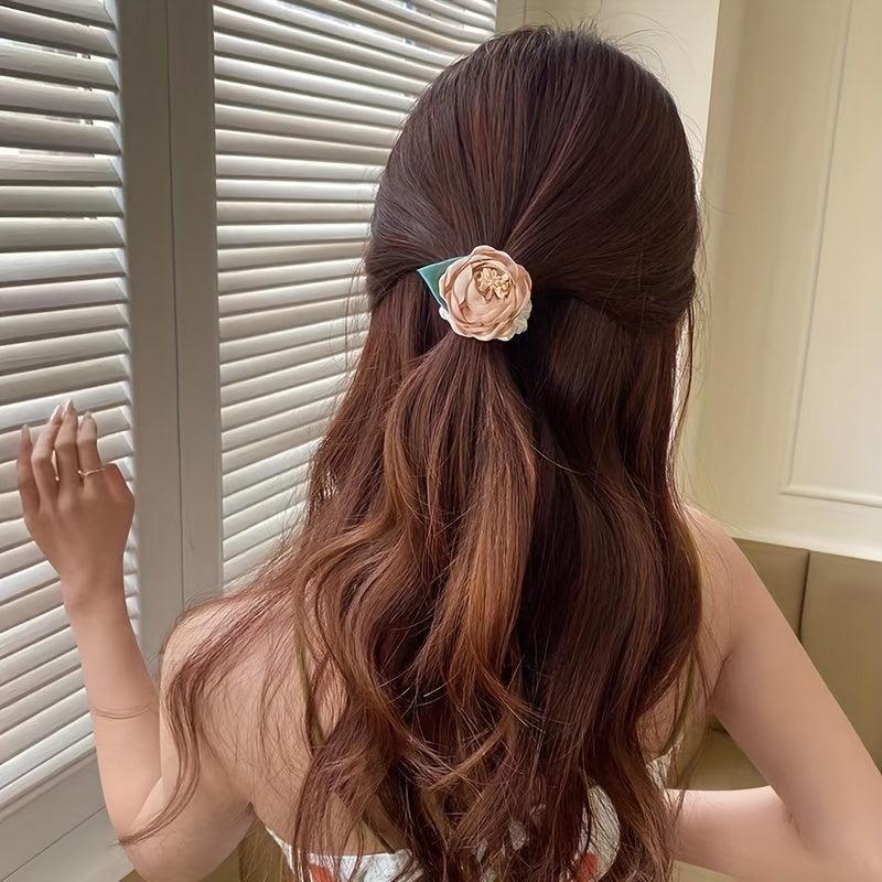 Flower Leaf Scrunchies Hair Tie Elastic Ponytail Holder Hair Accessories