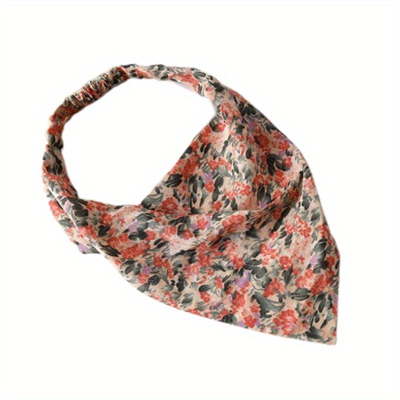 Floral Hair Bandanas Head Kerchief Boho Hair Scarf Triangle Hair Accessories
