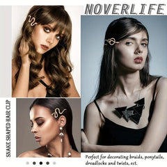 4PCS Metal Snake Hair Clips Goth Punk Hair Pin Clip