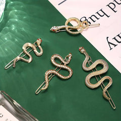 4PCS Metal Snake Hair Clips Goth Punk Hair Pin Clip