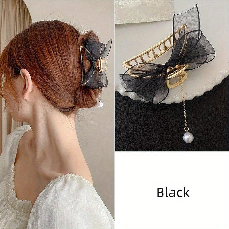 Faux Pearl Tassel Hair Claw Clip for Women