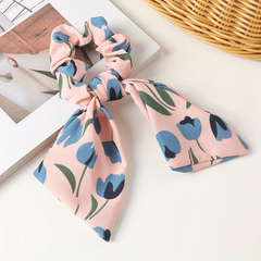 Tulip Pattern Bow Knot Hair Tie Flower Hair Rope Pastoral Hair Accessory
