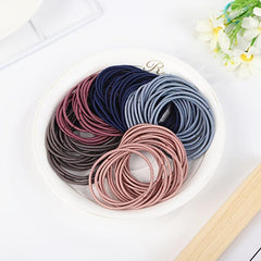 100pcs Thin Rubber Band Adult Hair Ring Women's Hair Accessories