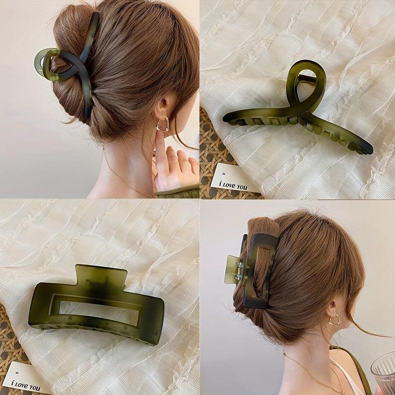 Large Frosted Rectangle Hair Claw Ponytail Holder Hair Accessories