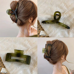 Large Frosted Rectangle Hair Claw Ponytail Holder Hair Accessories