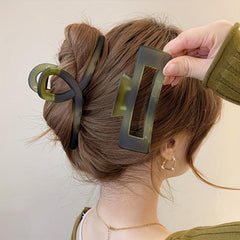 Large Frosted Rectangle Hair Claw Ponytail Holder Hair Accessories