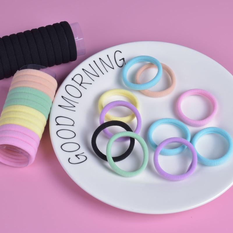 48pcs Minimalist Solid Hair Tie Hair Ring Hair Protective Ponytail Holder