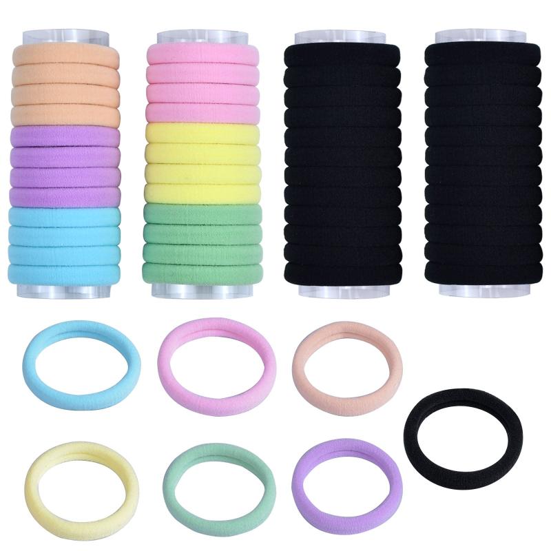 48pcs Minimalist Solid Hair Tie Hair Ring Hair Protective Ponytail Holder