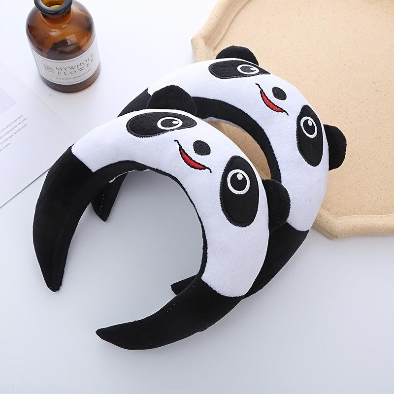 Plush Panda Head Hoop Makeup Skincare Headband