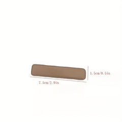 9pcs Solid Hair Clip PU Leather Snap Clip Headwear Accessories