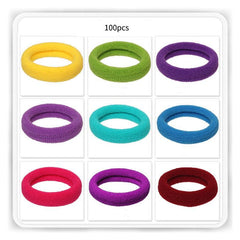 100pcs Solid Hair Tie Elastic Hair Protective Ponytail Holder Nylon Hair Accesso