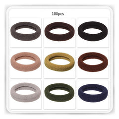 100pcs Solid Hair Tie Elastic Hair Protective Ponytail Holder Nylon Hair Accesso
