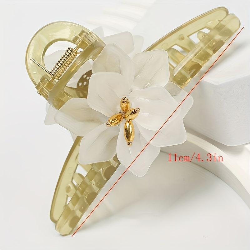 Floral Hair Claw Ponytail Hair Accessory For Women
