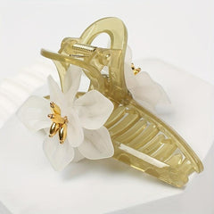 Floral Hair Claw Ponytail Hair Accessory For Women