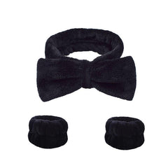 3pcs Solid Wristband Headband for Face Washing Makeup Spa