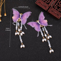 Ancient Style Butterfly Hair Clip with Faux Pearls