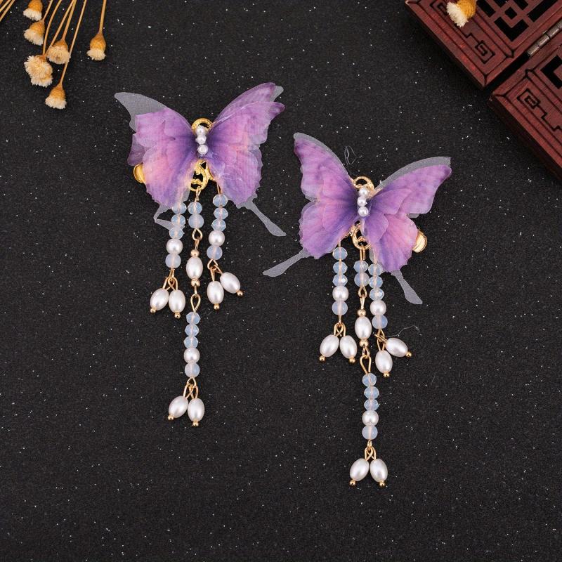 Ancient Style Butterfly Hair Clip with Faux Pearls
