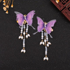 Ancient Style Butterfly Hair Clip with Faux Pearls