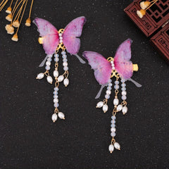 Ancient Style Butterfly Hair Clip with Faux Pearls