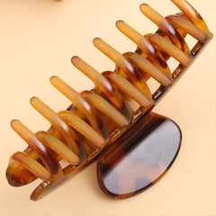 2PCS Medium Amber Plastic Solid Hair Claw