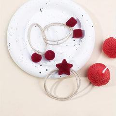 3pcs Cherry Hair Tie Scrunchie Rubber Band Head Rope Women's High Ponytail