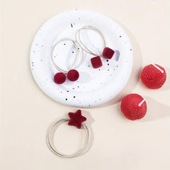 3pcs Cherry Hair Tie Scrunchie Rubber Band Head Rope Women's High Ponytail