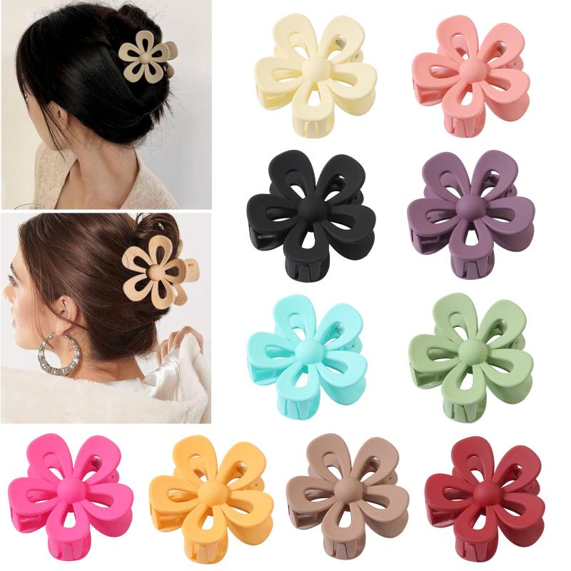 Matte Flower Hair Claw Hollow Shark Claw Hair Clip