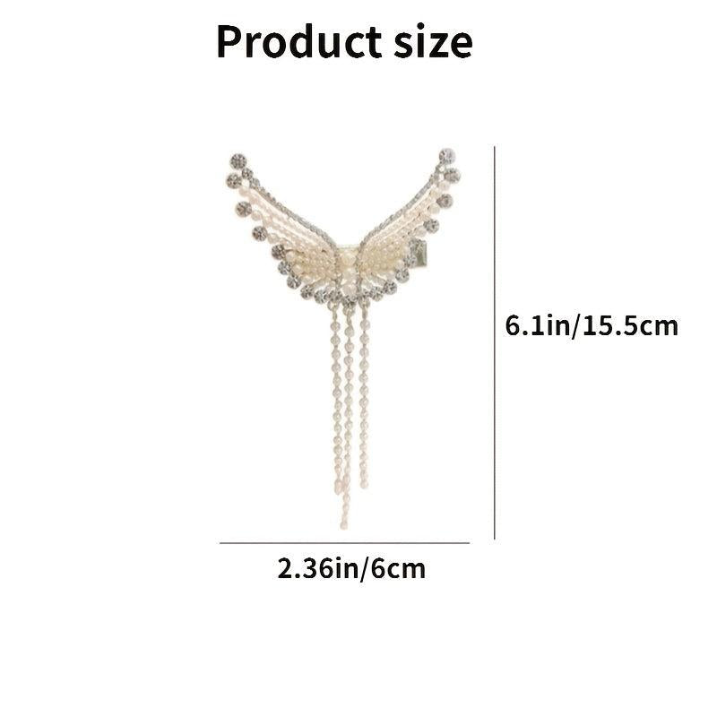 Rhinestone Butterfly Tassel Hair Clip for Women