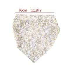Pastoral Flower Print Chiffon Hair Scarf for Women Girls