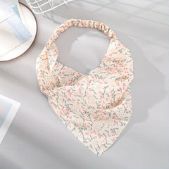 Pastoral Flower Print Chiffon Hair Scarf for Women Girls