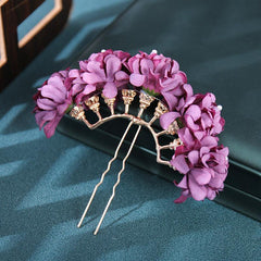 Silk Flower Headdress Hairpin Chignon Hair Accessories