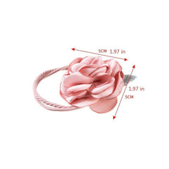 Colorful Rose Flower Hair Bow Wreath Garland Elastic Hair Ties