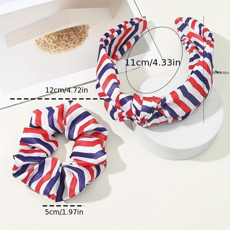 2pcs American Flag Hair Accessories Set