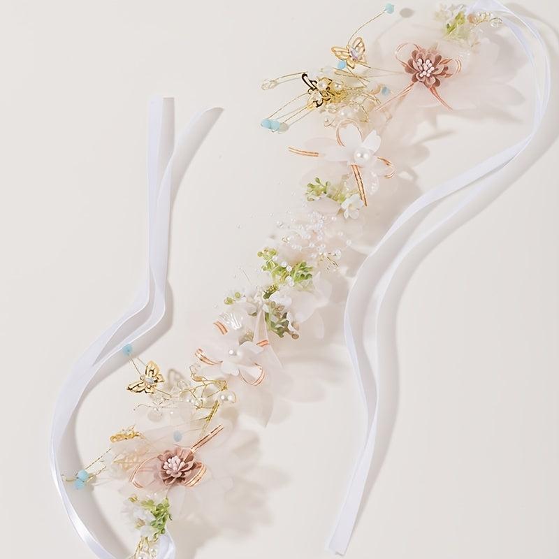 Faux Pearl Bridal Hair Band Crown Headband Wedding Accessories