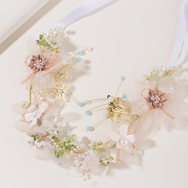 Faux Pearl Bridal Hair Band Crown Headband Wedding Accessories