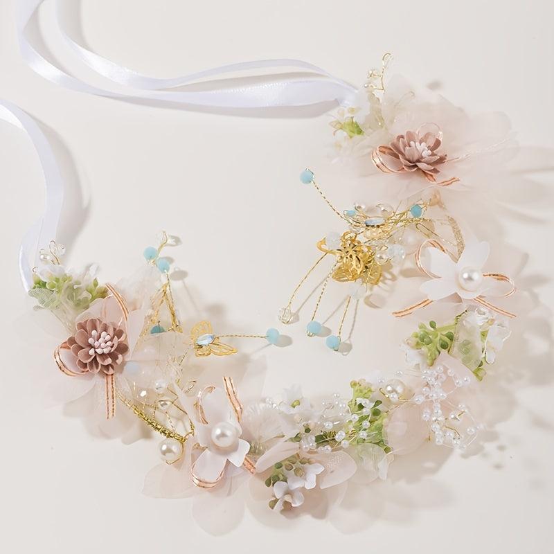 Faux Pearl Bridal Hair Band Crown Headband Wedding Accessories