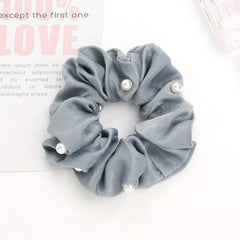 Faux Pearl Hair Ties Fabric Scrunchies Elastic Ponytail Hair Rope