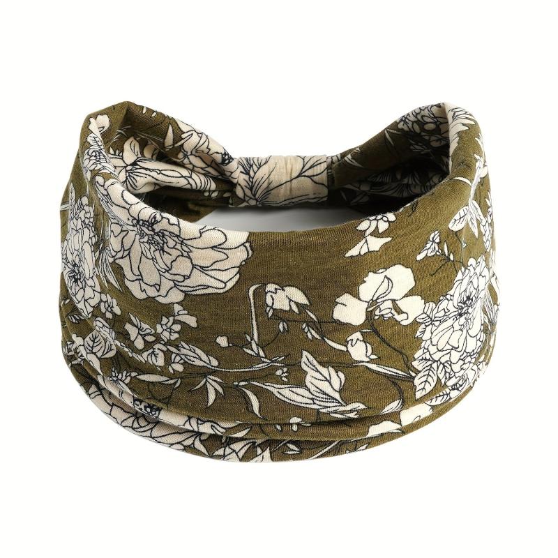 3pcs Retro Yoga Headband Flower Pattern Non slip Sweatband